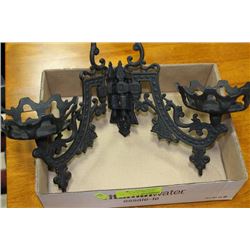 CAST IRON WALL SCONCE CANDLE HOLDER
