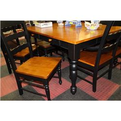 NEW 2 TONE KITCHEN TABLE W 5 CHAIRS AND 1 BENCH