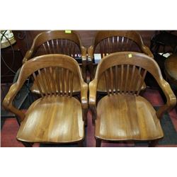 4 WOODEN ARM CHAIRS