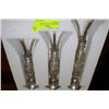 Image 1 : SET OF 3 SILVER LEAF CANDLE HOLDERS