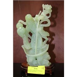 BEAUTIFUL JADE SCULPTURE OF GOD OF LONGEVITY
