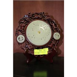 LARGE CHINESE COIN CRAFTED IN JADE W/ STAND