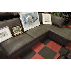 NEW GREY LEATHERETTE L SHAPE SECTIONAL