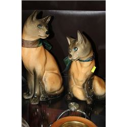PAIR OF CAT ORNAMENTS