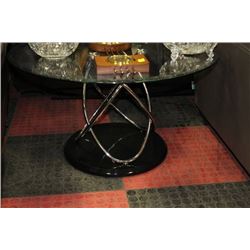 SHOWHOME GLASS AND METAL END TABLE