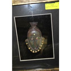 FRAMED IN-LAY AFRICAN TRIBE HEAD