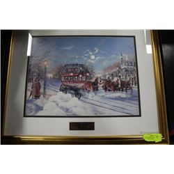 CUSTOM FRAMED REZA NEVABI PRINT "TOWN COACH"