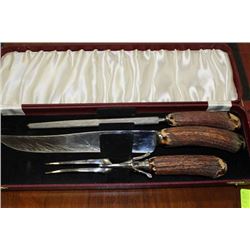 ESTATE BONE HANDLED CARVING SET
