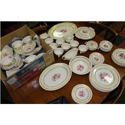 LARGE ENGLISH FLORAL DISH SET