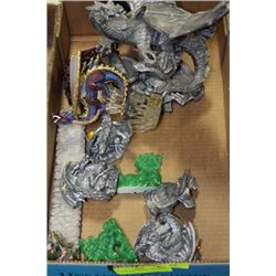 FLAT OF MISC DRAGON ORNAMENTS