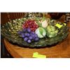 Image 1 : LARGE GLASS BOWL AND FRUIT