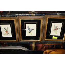 3 PC WOOD FRAMES DUCK PICTURES