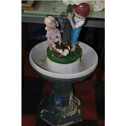 OUTDOOR PEDESTAL FOUNTAIN W/ BOY & GIRL