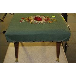FLORAL NEEDLEPOINT STOOL