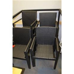 RATTAN STYLE PATIO TABLE W 8 CHAIRS NO GLASS