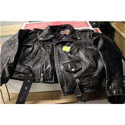 VINTAGE BLACK LEATHER MOTORCYCLE JACKET