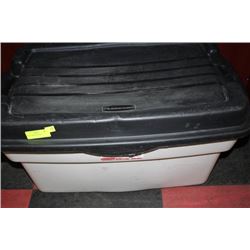 BIN OF GARAGE SUPPLIES