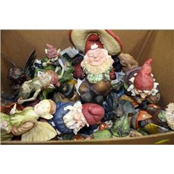 ESTATE BOX OF GNOME AND TROLL ORNAMENTS