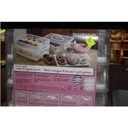 PK OF 3 SNAP WEAR COOKIE AND CUPCAKE CARRIERS X2