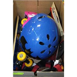 BOX OF BATMAN & BARBIE HELMETS