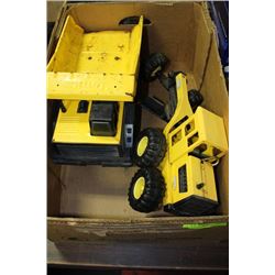 BOX W/ COLLECTIBLE & VINTAGE STEEL TONKA TRUCK