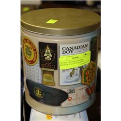 TIN (COLLECTOR) BEAVERS, BROWNIES, SCOUTS, BADGES,