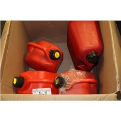 THREE 5L & ONE 9.8L GAS CANS