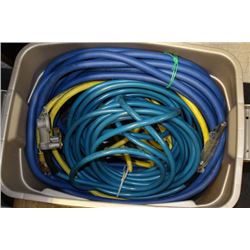 BIN OF AIR LINE HOSE, HEAVY DUTY POWER CORD AND