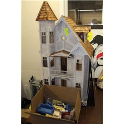 VICTORIAN HANDMADE WOODEN DOLL HOUSE COMES WITH