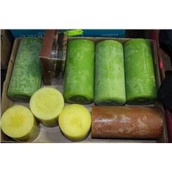 FLAT OF LARGE SCENTED PILLAR CANDLES AND MORE