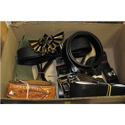 BOX OF MEN'S BELTS