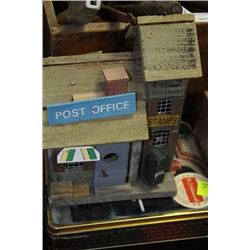 VINTAGE HUMMEL COLLECTIBLE TIN WITH HANDMADE POST