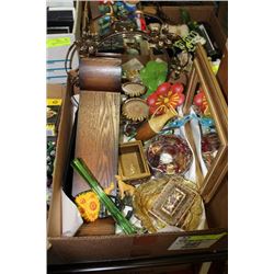 BOX W/ CARNIVAL GLASS,