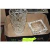 Image 1 : CRYSTAL ASHTRAY W VASE