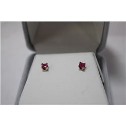14KT GOLD RUBY (.37 CARATS) EARRINGS:  MSRP$250