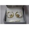 Image 1 : 10 KT GOLD CUBIC ZIRCONIA DOLPHIN EARRINGS