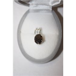 STERLING SILVER SMOKEY QUARTZ PENDANT