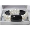 Image 1 : FRESHWATER PEARL & ONYX BRACELET MSRP $300