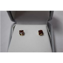 10KT GOLD GARNET EARRINGS (0.07CT) MSRP $467
