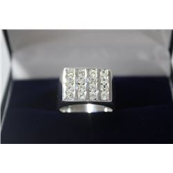 STERLING SILVER CUBIC ZIRCONIA MENS RING MSRP $200