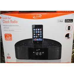 I LIVE CLOCK RADIO WITH IPOD DOCK