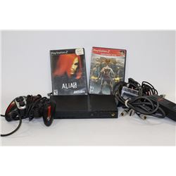 PLAYSTATION 2 W/CORDS, CONTROLLER, MEMORY