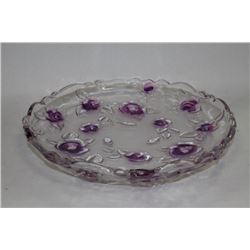 MIKASA CRYSTAL PLATE ( PINK IN BOX )