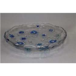 MIKASA CRYSTAL PLATE ( BLUE IN BOX )