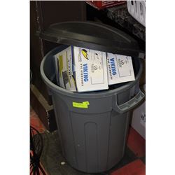 GARBAGE BIN W/ CONTENTS