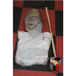 EPEE SWORD, FENCER'S GLOVE & JACKET &