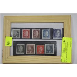 WW2 HITLER STAMPS FRAMED