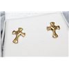 Image 1 : 14KT GOLD CROSS EARRINGS WITH SCREW BACKS