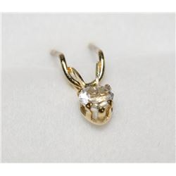 14KT GOLD MOONSTONE HEART SHAPED PENDANT