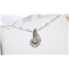 Image 1 : STERLING SILVER DIAMOND (0.2 CT) PENDANT NECKLACE